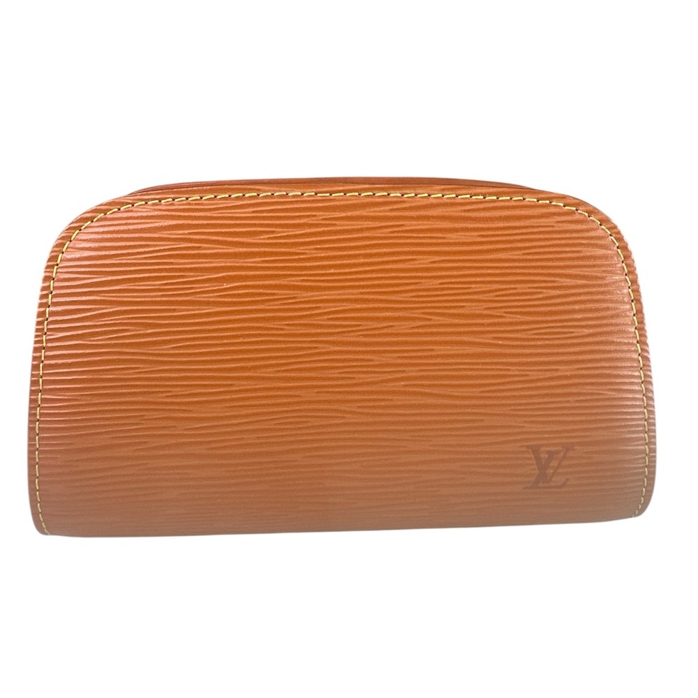 Louis Vuitton Epi Zip Pouch in Tan-Cognac Leather